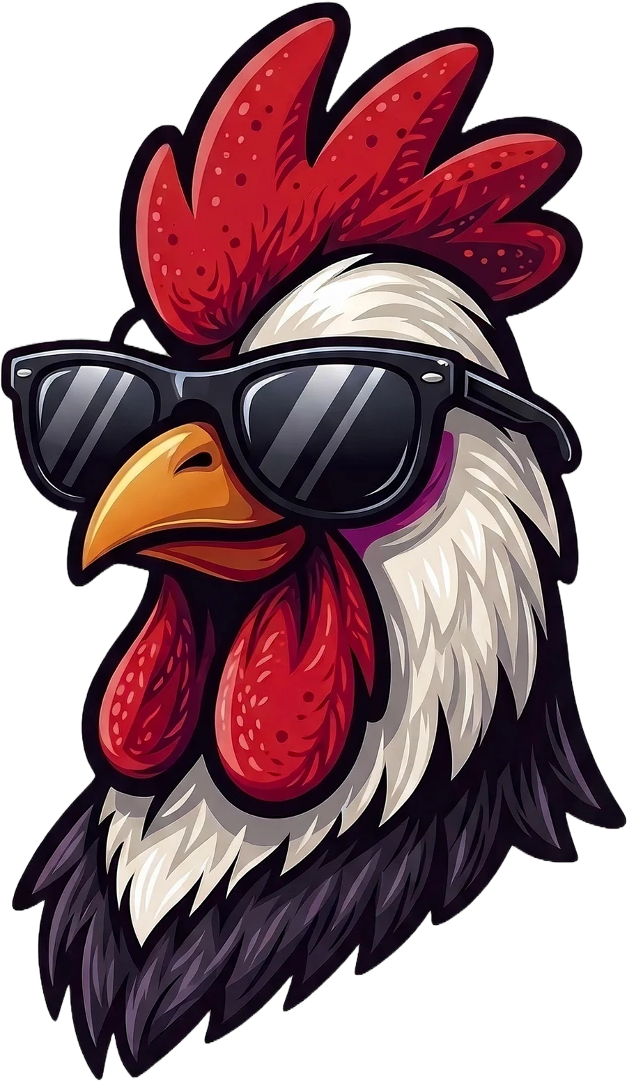 Ilustración del gallo, mascota de la marca jpgcano